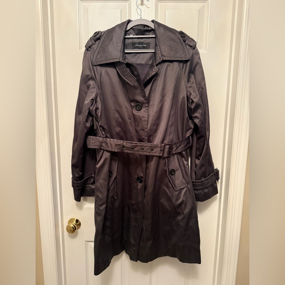 Jones New York Charcoal Belted Coat